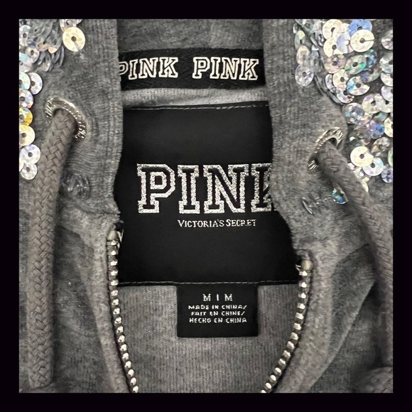 Vintage Victoria’s Secret PINK Grey Velour LE Fashion Show Bling Set Size Medium - Picture 7 of 11